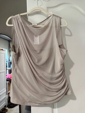 Abercrombie & Fitch Draped Sleeveless Tank in Light Taupe